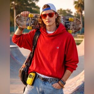 Vintage 80s Champion lightweight hoodie. Sz. X large